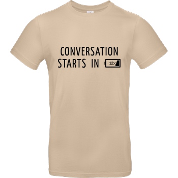 None Conversation Starts in 12% T-Shirt B&C EXACT 190 - Sand
