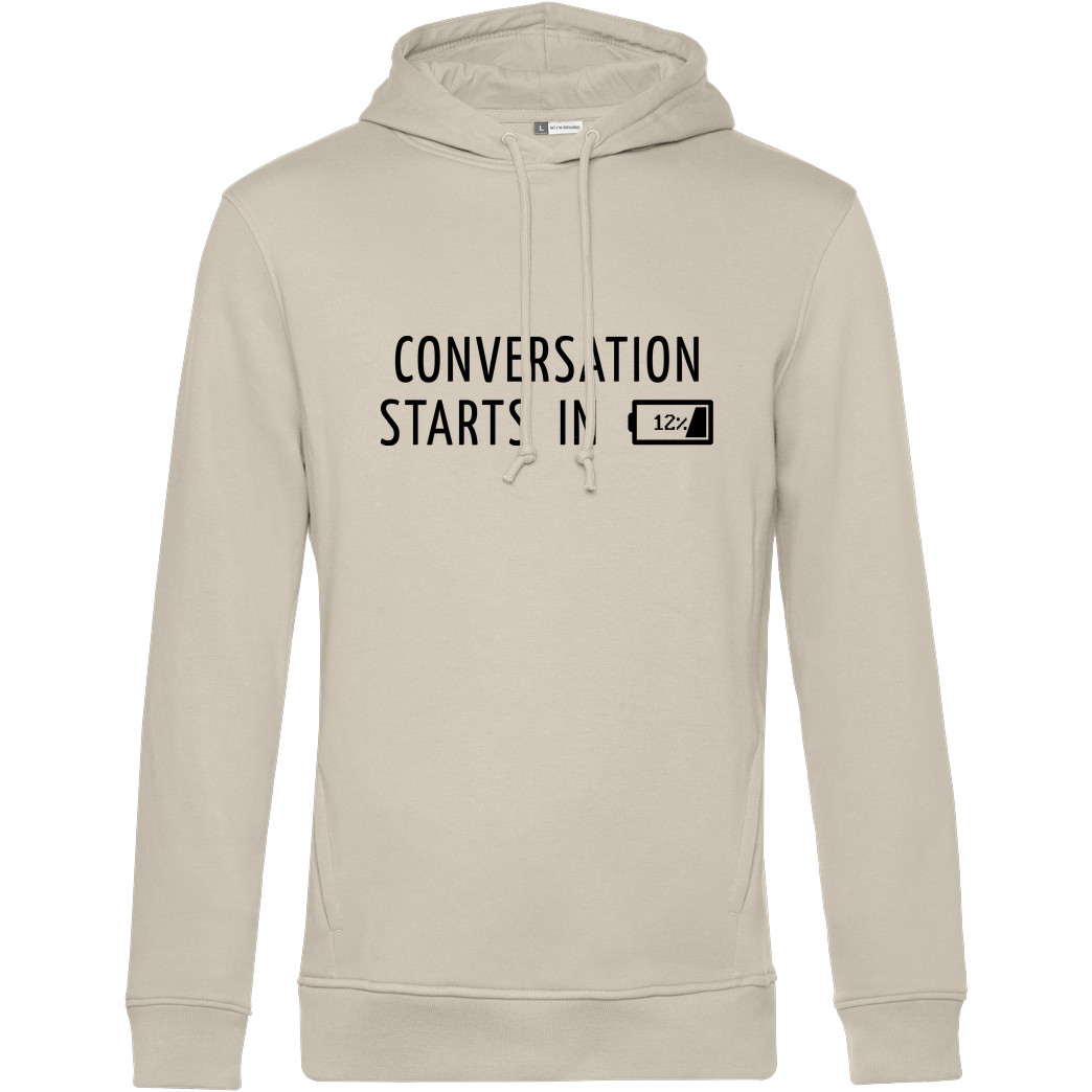 None Conversation Starts in 12% Sweatshirt B&C HOODED INSPIRE - Off-White