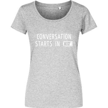 None Conversation Starts in 12% T-Shirt Girlshirt heather grey