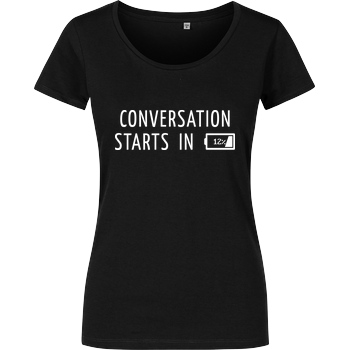 None Conversation Starts in 12% T-Shirt Girlshirt schwarz