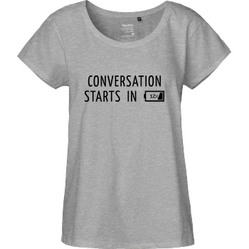 None Conversation Starts in 12% T-Shirt Fairtrade Loose Fit Girlie - heather grey