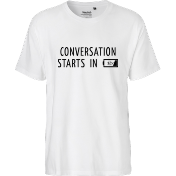 Conversation Starts in 12% Fairtrade T-Shirt - white