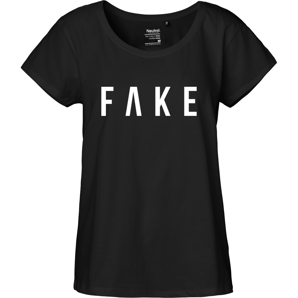 Der Keller Der Keller - Fake clean T-Shirt Fairtrade Loose Fit Girlie - black