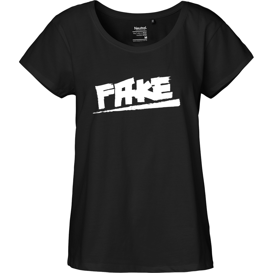 Der Keller Der Keller - Fake rough T-Shirt Fairtrade Loose Fit Girlie - black