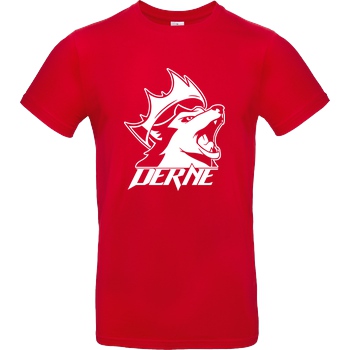 Derne Derne - Howling Wolf T-Shirt B&C EXACT 190 - Red