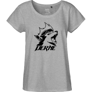 Derne Derne - Howling Wolf T-Shirt Fairtrade Loose Fit Girlie - heather grey