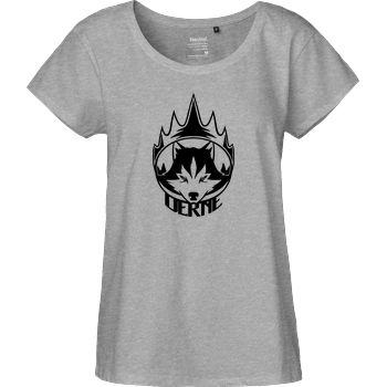 Derne Derne - Wolf T-Shirt Fairtrade Loose Fit Girlie - heather grey