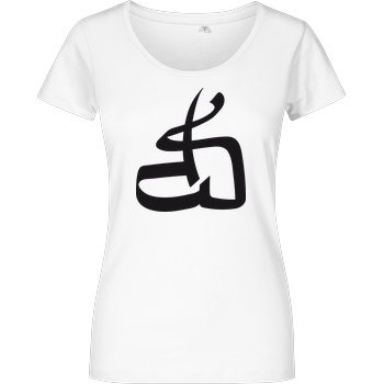 DerSorbus DerSorbus - Kalligraphie Logo T-Shirt Girlshirt weiss