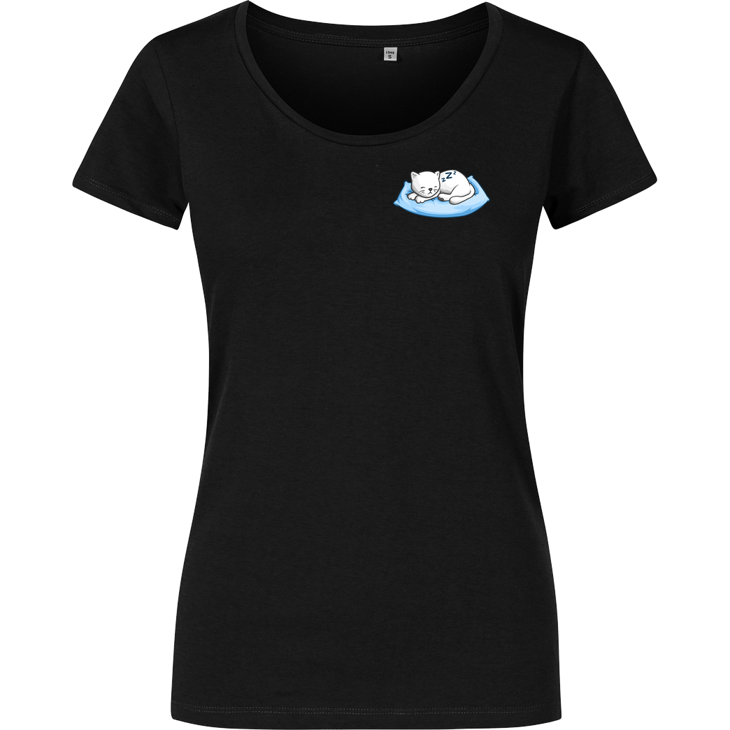 Dreemtum Dreemtum - Sleepy Cat T-Shirt Girlshirt schwarz