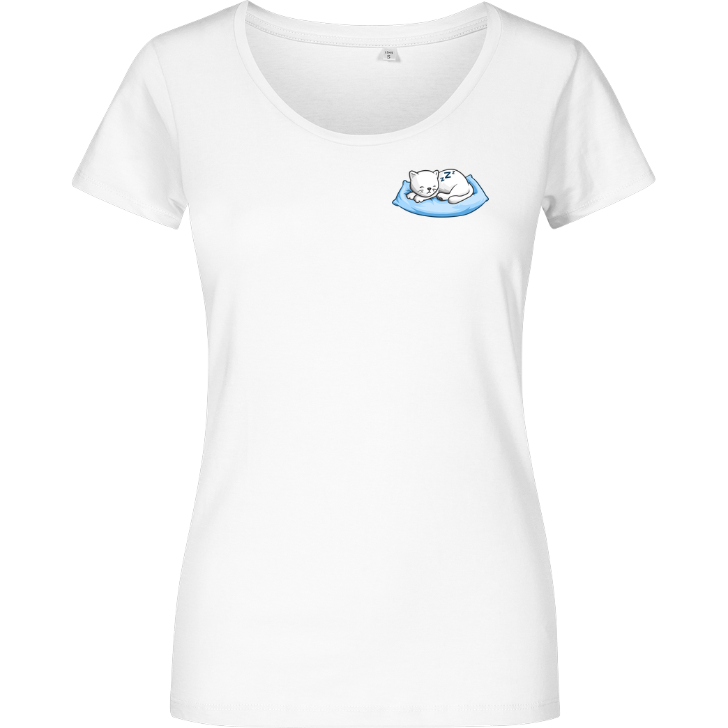 Dreemtum Dreemtum - Sleepy Cat T-Shirt Girlshirt weiss