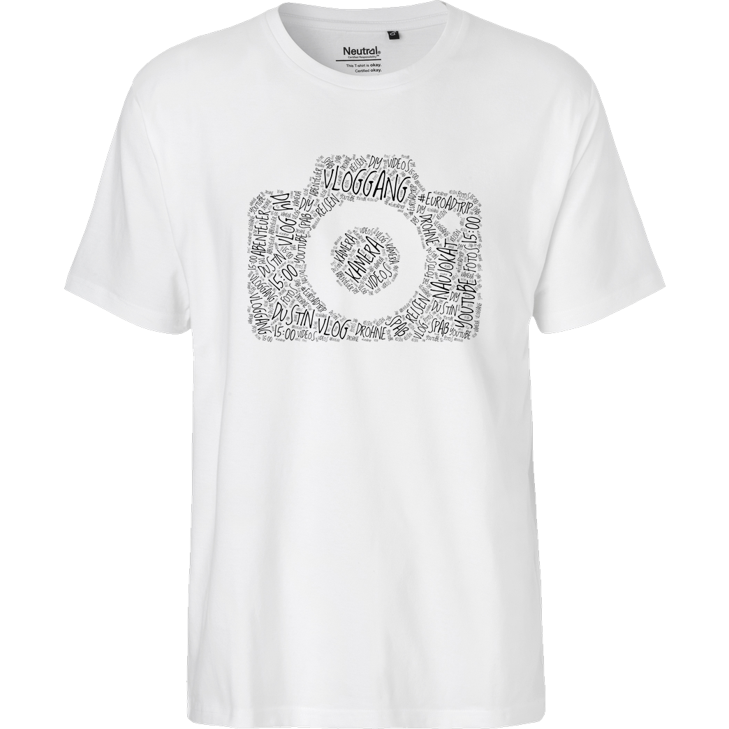 Dustin Dustin Naujokat - VlogGang Camera T-Shirt Fairtrade T-Shirt - white