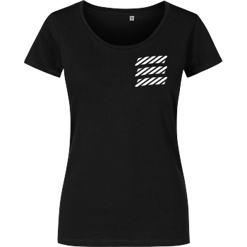 Echtso - Striped Logo Girlshirt schwarz