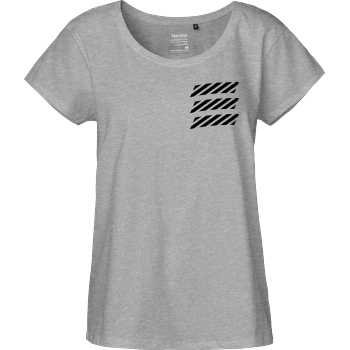 Echtso Echtso - Striped Logo T-Shirt Fairtrade Loose Fit Girlie - heather grey