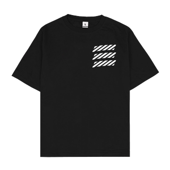 Echtso - Striped Logo Oversize T-Shirt - Black