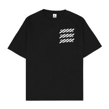 Echtso Echtso - Striped Logo T-Shirt Oversize T-Shirt - Black