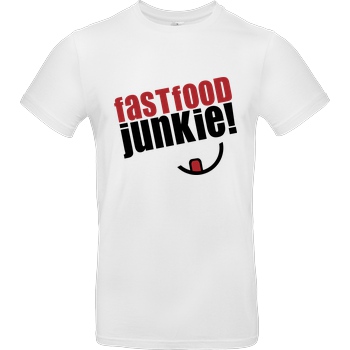 Ehrliches Essen Ehrliches Essen - Fast Food Junkie schwarz T-Shirt B&C EXACT 190 -  White