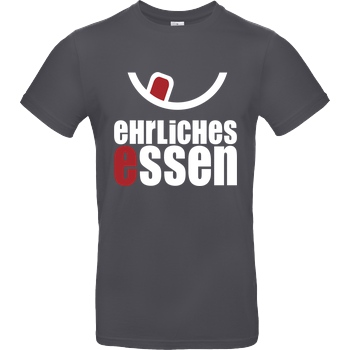 Ehrliches Essen Ehrliches Essen - Logo weiss T-Shirt B&C EXACT 190 - Dark Grey