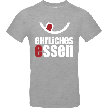 Ehrliches Essen Ehrliches Essen - Logo weiss T-Shirt B&C EXACT 190 - heather grey