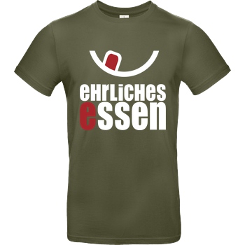 Ehrliches Essen Ehrliches Essen - Logo weiss T-Shirt B&C EXACT 190 - Khaki