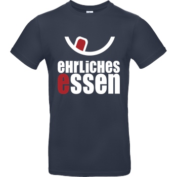 Ehrliches Essen Ehrliches Essen - Logo weiss T-Shirt B&C EXACT 190 - Navy