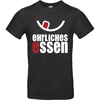 Ehrliches Essen Ehrliches Essen - Logo weiss T-Shirt B&C EXACT 190 - Black