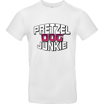 Ehrliches Essen Ehrliches Essen - Pretzel Dog Junkie T-Shirt B&C EXACT 190 -  White