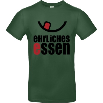 Ehrliches Essen Ehrliches Essen - Logo schwarz T-Shirt B&C EXACT 190 -  Bottle Green