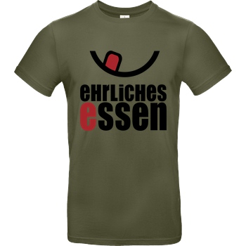 Ehrliches Essen Ehrliches Essen - Logo schwarz T-Shirt B&C EXACT 190 - Khaki