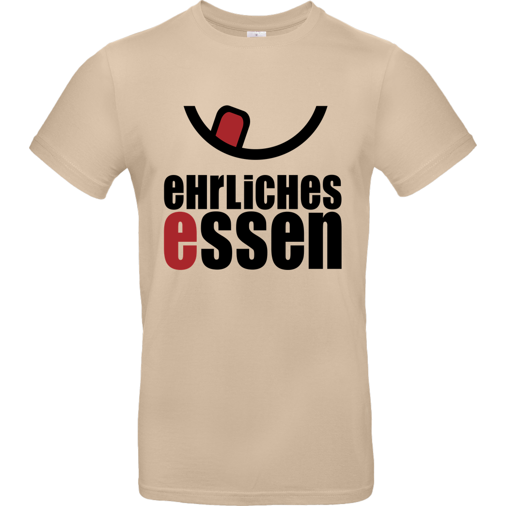 Ehrliches Essen Ehrliches Essen - Logo schwarz T-Shirt B&C EXACT 190 - Sand