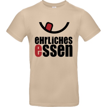 Ehrliches Essen Ehrliches Essen - Logo schwarz T-Shirt B&C EXACT 190 - Sand