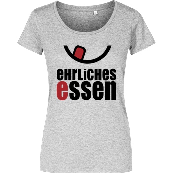Ehrliches Essen Ehrliches Essen - Logo schwarz T-Shirt Girlshirt heather grey
