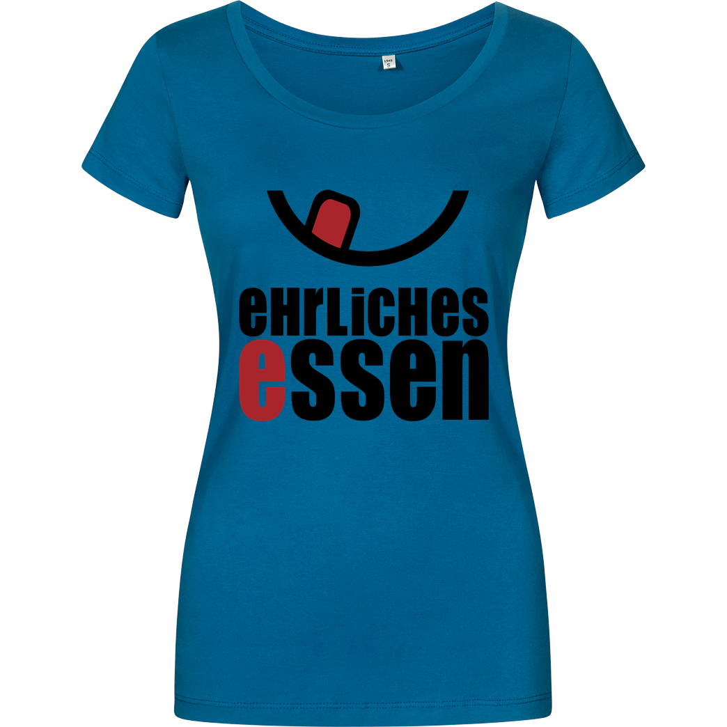 Ehrliches Essen Ehrliches Essen - Logo schwarz T-Shirt Girlshirt petrol