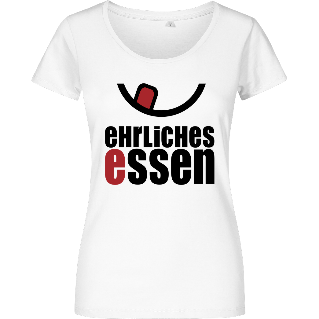 Ehrliches Essen Ehrliches Essen - Logo schwarz T-Shirt Girlshirt weiss
