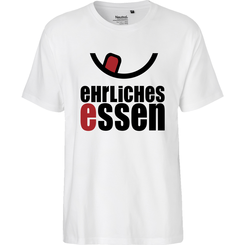 Ehrliches Essen Ehrliches Essen - Logo schwarz T-Shirt Fairtrade T-Shirt - white
