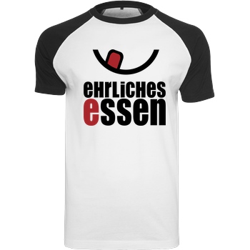 Ehrliches Essen Ehrliches Essen - Logo schwarz T-Shirt Raglan Tee white