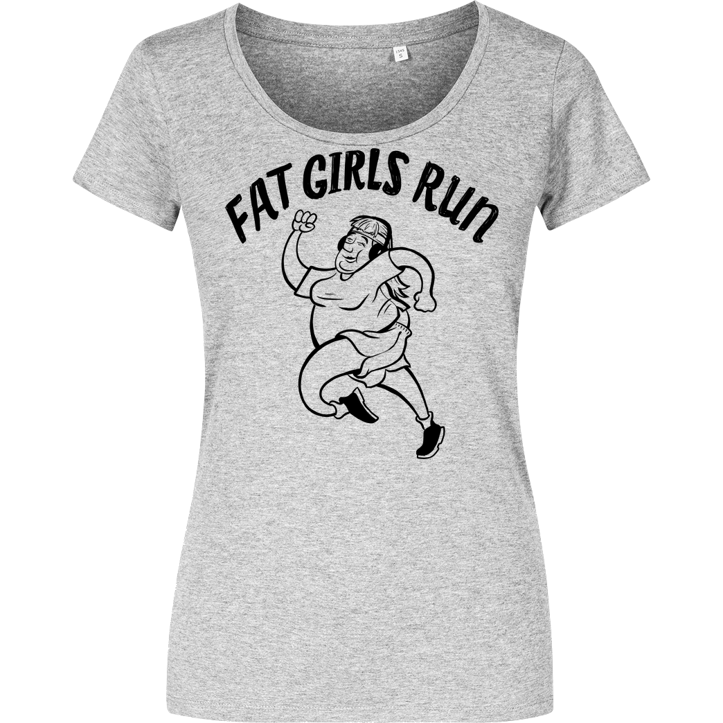 Fat Boys Run Fat Boys Run - Fat Girls Run T-Shirt Girlshirt heather grey