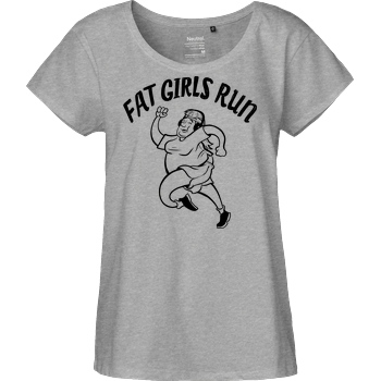 Fat Boys Run Fat Boys Run - Fat Girls Run T-Shirt Fairtrade Loose Fit Girlie - heather grey