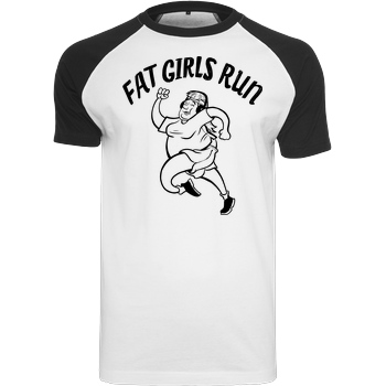 Fat Boys Run Fat Boys Run - Fat Girls Run T-Shirt Raglan Tee white