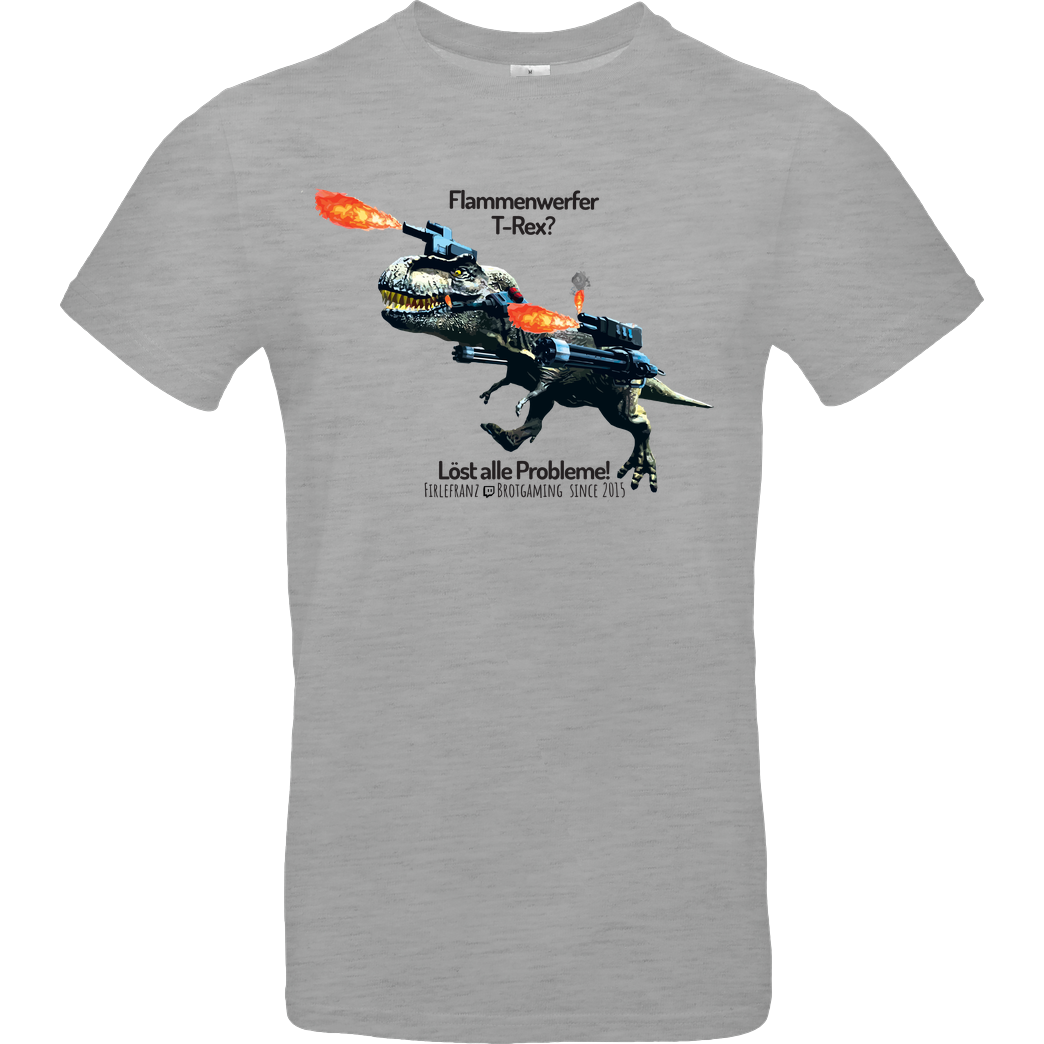 Firlefranz Firlefranz - FlammenRex T-Shirt B&C EXACT 190 - heather grey