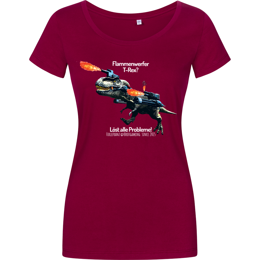 Firlefranz Firlefranz - FlammenRex T-Shirt Girlshirt berry