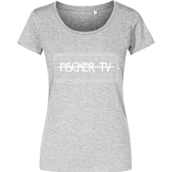 FischerTV - Logo plain Girlshirt heather grey