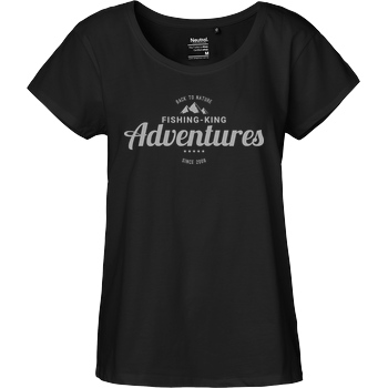 Fishing-King Fishing-King - Adventures 01 T-Shirt Fairtrade Loose Fit Girlie - black