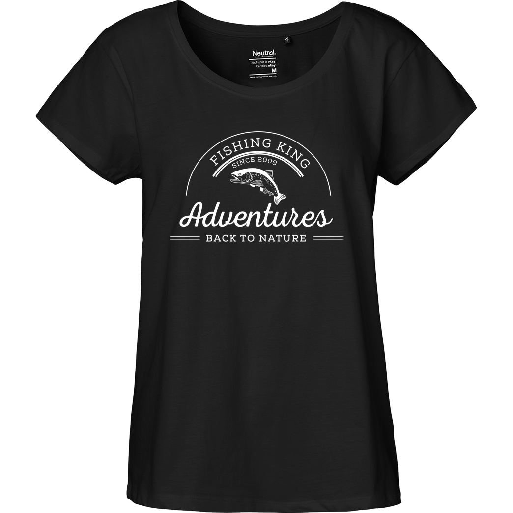 Fishing-King Fishing-King - Adventures 02 T-Shirt Fairtrade Loose Fit Girlie - black