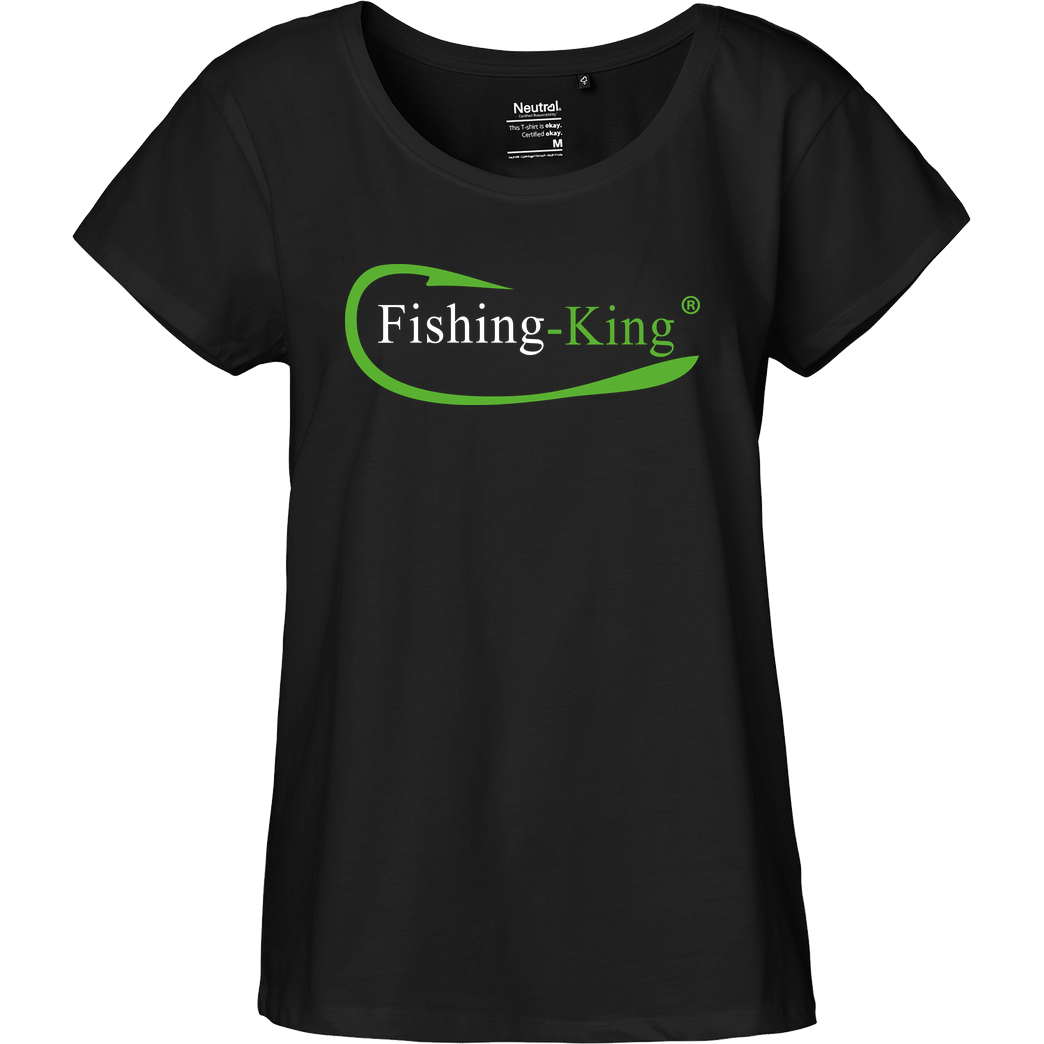 Fishing-King Fishing-King - Logo T-Shirt Fairtrade Loose Fit Girlie - black