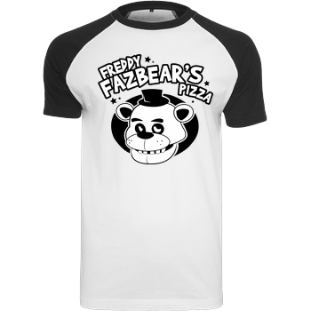 IamHaRa Freddy Fazbear's Pizza T-Shirt Raglan Tee white