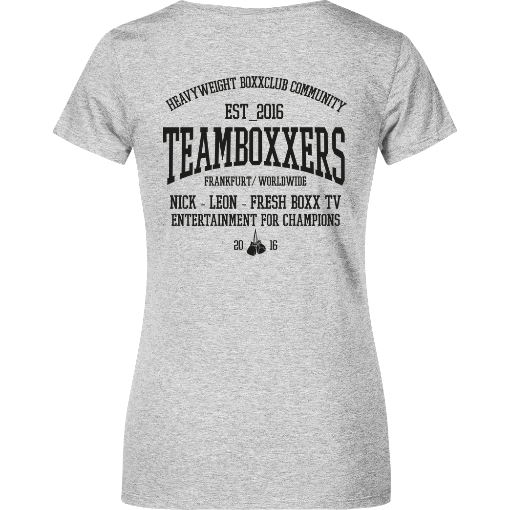 FRESHBOXXTV Fresh Boxx TV - Teamboxxers T-Shirt Girlshirt heather grey