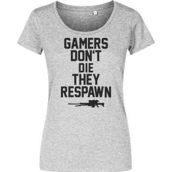 bjin94 Gamers don't die T-Shirt Girlshirt heather grey