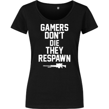 bjin94 Gamers don't die T-Shirt Girlshirt schwarz