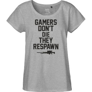 bjin94 Gamers don't die T-Shirt Fairtrade Loose Fit Girlie - heather grey