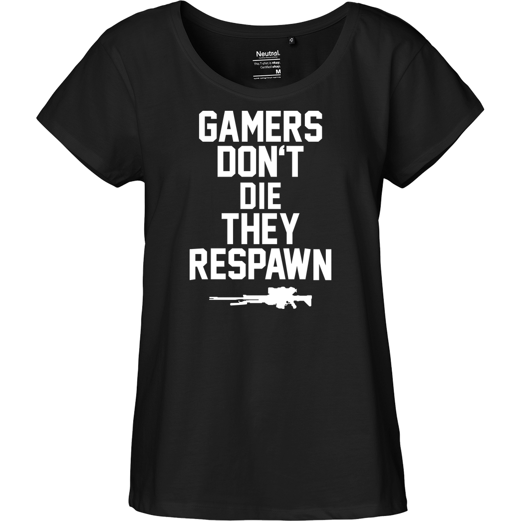 bjin94 Gamers don't die T-Shirt Fairtrade Loose Fit Girlie - black